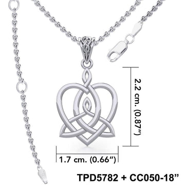 Celtic Motherhood Triquetra or Trinity Heart Silver Pendant TPD5782 - Jewelry